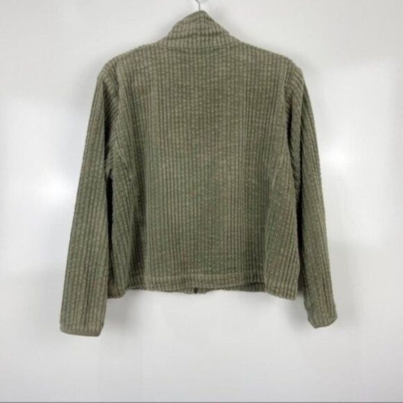 Woolrich Olive Green Corduroy Zip Up Jacket Women's Size Large Petite - Picture 2 of 9